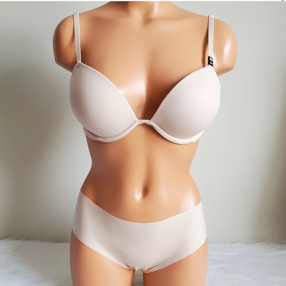 VS PINK SUPER PUSH-UP BRA 34C + PANTY SIZE M